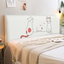 알럽홈 차밍 일러스트 침대헤드커버, 러브고양이