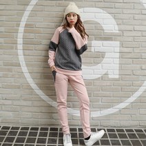 클릭앤미 여성용 비쥬 기모 트레이닝 세트