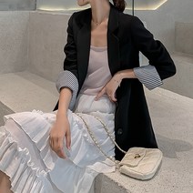 포플러앤씨 여성용 레프 소매 배색 자켓