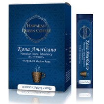 하와이안퀸커피 코나아메리카노 스틱커피, 0.9g, 30개, 1개입