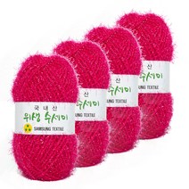 위생수세미 뜨개실 4p, 715 핫핑크