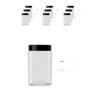 사각 잡곡통 700ml x 10p + 검정캡 10p + 네임스티커 S 10p, 혼합색상