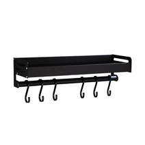 윰스 알루미늄 선반 6후크 랙 30cm, 블랙, 1개