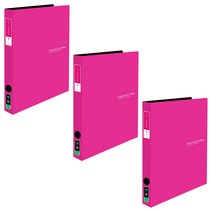 에코청운 불투명 칼라칩 D링 바인더 3공 A4, 핑크, 3개
