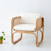 마켓비 PASAR 원목안락의자 라탄 CR0049 36cm, 혼합색상