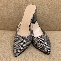 여성용 베이직 체크 블로퍼 펌프스힐 SN355
