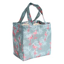 알럽홈 패턴 사각 보온보냉 도시락가방, 블루