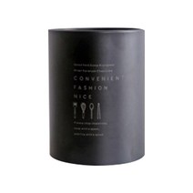 스테인레스 원형 물빠짐 수저통, 블랙, 1개