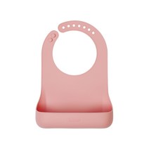 에디슨 베이비 실리콘 턱받이, 핑크, 1개