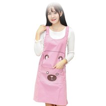 라온텐 귀여운 방수 곰돌이 앞치마, RED, 1개