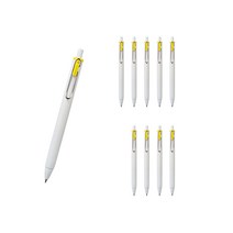 유니볼 원 중성 잉크펜 0.38mm, 옐로우, 10개