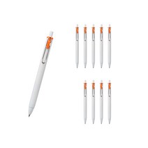 유니볼 원 중성 잉크펜 0.5mm, 오렌지, 10개