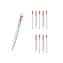 유니볼 원 중성 잉크펜 0.38mm, 오렌지, 10개