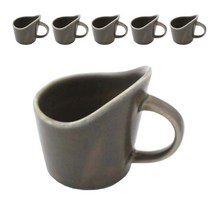 달소금 핸드메이드 도자기 무광 종이컵 홀더 6p, 다크그레이