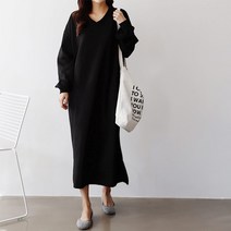 팡팡샵 브이넥 시보리 임산부 원피스