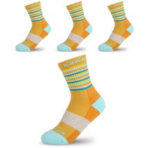 카시야골프 여성용 프리미엄 레인보우 골프양말 4족, 옐로우