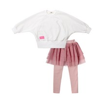유라비 여아용 콜먼 래글런 티셔츠 + 치마레깅스 세트