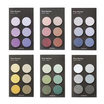 페이퍼리안 플랜 마커 라운드 점착식 메모지 6종세트, 로즈핑크, 로열블루, 모스그린, 퍼플, 허니, 그레이, 1세트