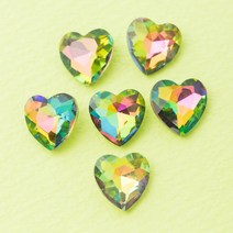 네일은재료빨 하트 V컷 빅 네일스톤 8mm, 레인보우, 30개