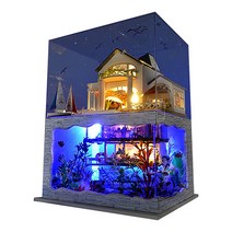 꼬미딜 DIY 미니어처하우스 대형 37 하와이 하우스 + 제작도구, 혼합색상