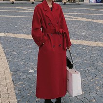 루나걸 여성용 로커셀 모직 더블 코트