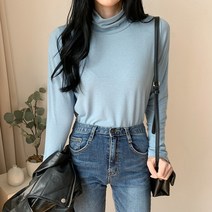 여성용 소피트 베이직 폴라티셔츠