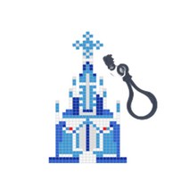 꾹꾹 디폼블럭 DIY 세트 8mm + 열쇠고리 랜덤발송, 얼음성(E19), 1세트