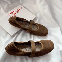 천연 가죽 안감 털 밴딩 여성 플랫슈즈 1.5cm MT 19J26