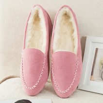빈슈 여성용 베이직 스웨이드 털단화