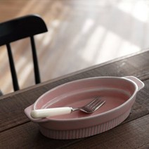 파스텔 그루빙 그라탕 접시, 핑크, 1개