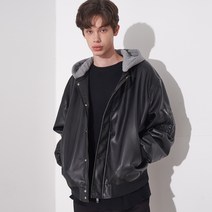 브이투 남성용 501 HOOD LEATHER BLOUSON