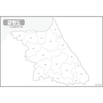 지도닷컴 우리나라 도별 백지도 강원도 코팅형 중, 1개