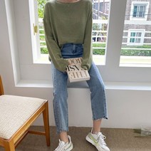 코코블랑 여성용 절개포인 블럭컷팅청바지