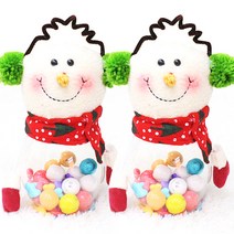 파티해 크리스마스 사탕통 인형, 눈사람, 2개
