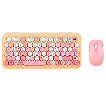 앱코 TKL 멀티 컬러 육각키캡 무선 미니 키보드 마우스 세트, WKM620, 피치, 텐키리스