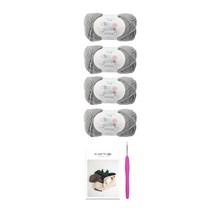 모스 스티치 네키 머플러 DIY 패키지 + 코바늘 랜덤발송, 1세트, 250 그레이