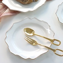 골드라인 플라워 원형 접시, 혼합색상