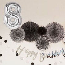 생일파티용품 생일파티세트 8, 블랙, 1세트