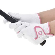 잔디로 여성용 소프트 터치 극세사 골프장갑 양손용, 화이트