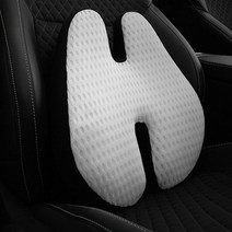 CarStory 4D 통풍 메쉬 등받이쿠션 HK-H1, 화이트, 1개