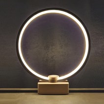 iR1 Circle LED 무드등 램프, 메이플 + 화이트