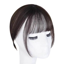 에이플랫 여성용 인모 정수리 앞머리 일체형 가발 90% B타입, 1개, 다크브라운