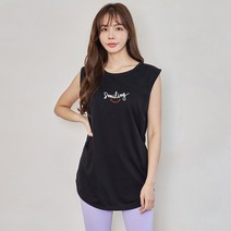 진마니아 여성용 빅사이즈 스마일링 하프 라운드 나시티셔츠 CA5T33