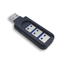 USB포트 잠금장치 락키 + USB포트 커넥터 블루 4p 세트, LS-USBLOCK-B-SET