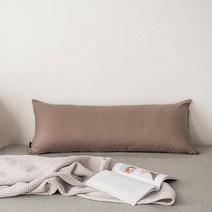 주호데코 무드 솔리드 바디필로우 직대 롱쿠션 커버, 브라운