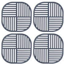 푸코 스쿼드 실리콘 컵받침 4p, 네이비블루