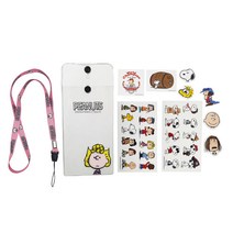 피너츠 스누피 핸드폰 스트랩 + 스티커 세트, 샐리브라운, 1세트