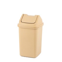 바이굿즈 정사각 종량제 휴지통 20L, 베이지, 1개