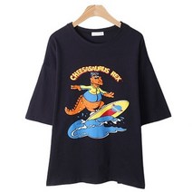 여성용 코니빌 서핑 악어 반팔 티셔츠 T6686K13