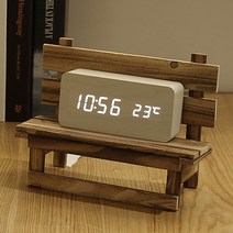 지우 LED 무소음 디지털 탁상시계, 화이트
